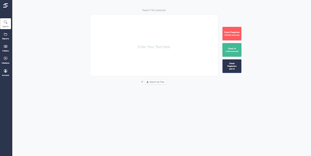 Screenshot of the QueText plagiarism checker interface.
